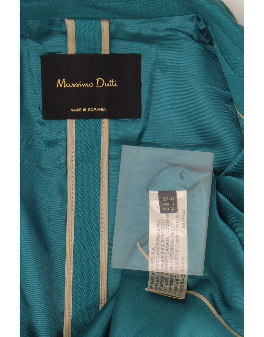 Giacca blazer da donna a 1 bottone Massimo Dutti EU 40 cotone blu medio