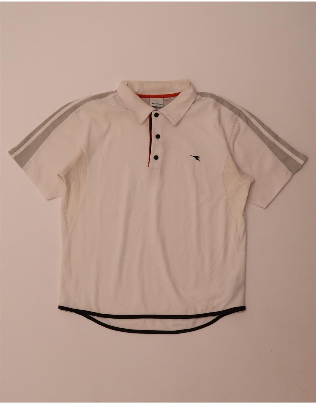 Polo Diadora Uomo Large in poliestere color block bianco