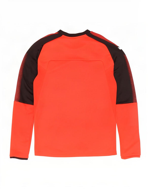 Puma Maglietta grafica da uomo a maniche lunghe piccola rossa in poliestere color block