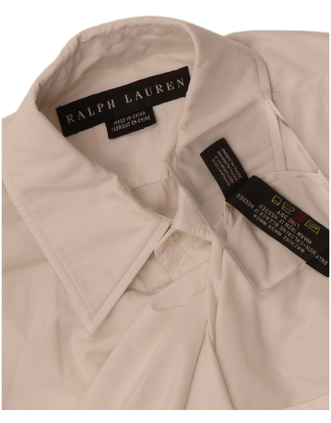 Camicia formale da donna Ralph Lauren in cotone bianco sporco medio