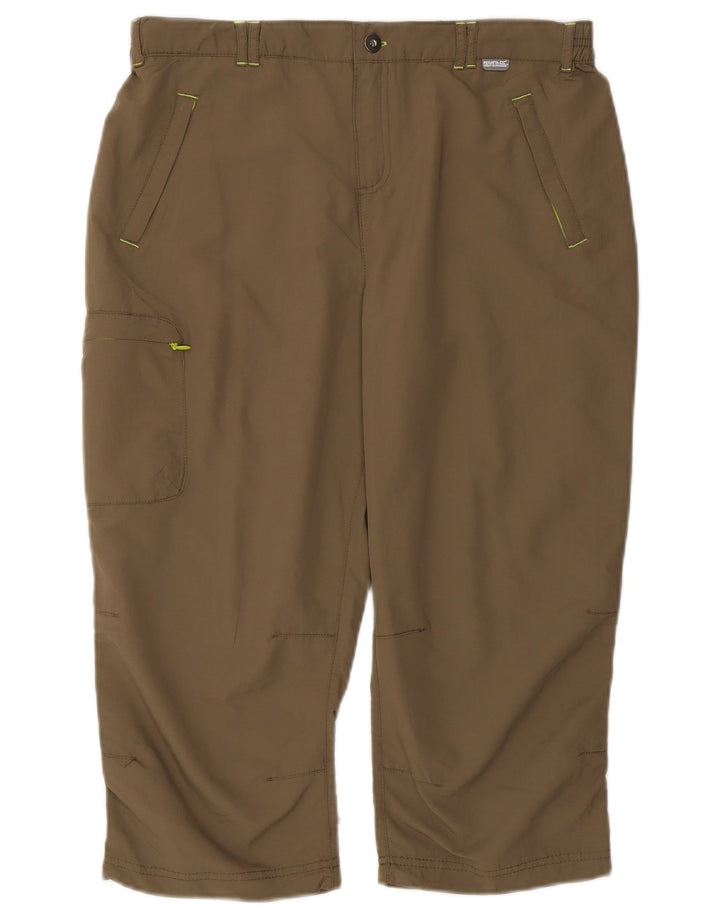 Pantaloni Capri da donna Regatta UK 14 Large W32 L19 Poliestere kaki