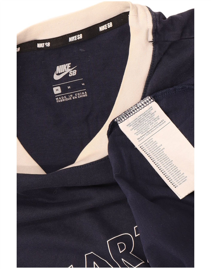 T-shirt grafica da uomo NIKE Top in cotone blu navy medio