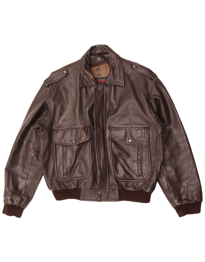 Bomb Boogie Giacca in pelle da uomo Sky Loose Fit UK 38 Marrone medio