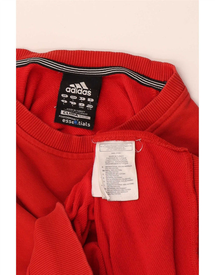 Felpa Adidas Clima 365 da uomo, grande, in cotone rosso