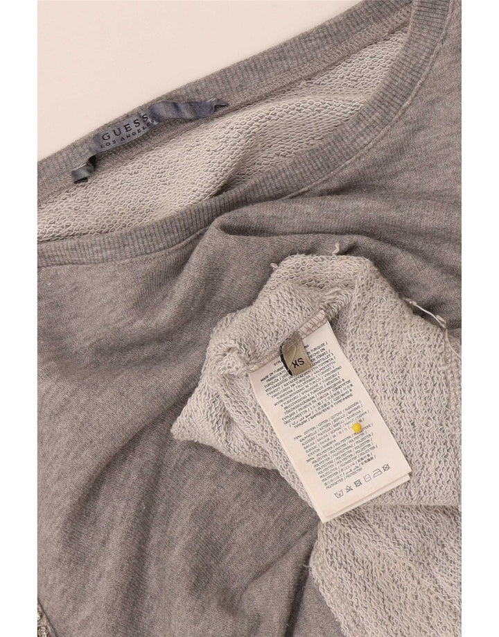 Guess Felpa oversize corta da donna Maglione UK 6 XS Cotone grigio