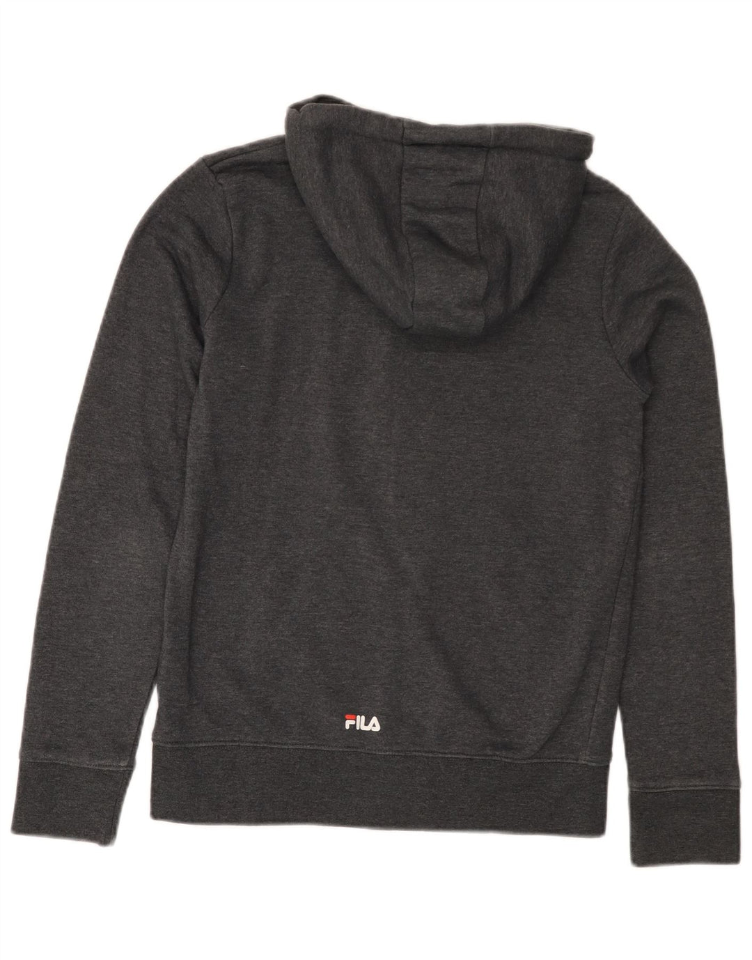 Maglione con cappuccio e zip grafica da donna Fila UK 12 Cotone grigio medio