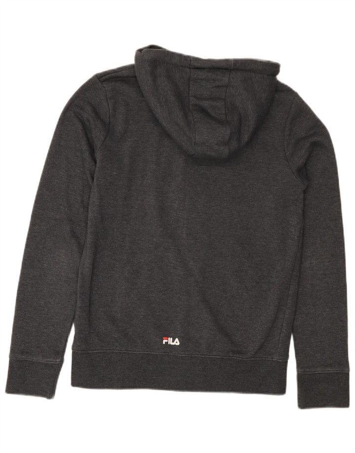 Maglione con cappuccio e zip grafica da donna Fila UK 12 Cotone grigio medio