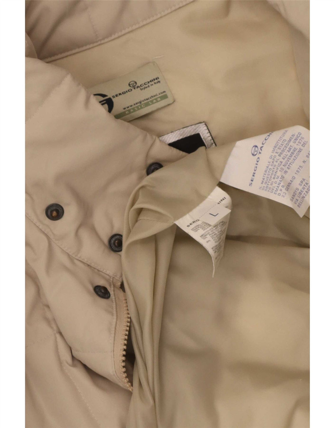 Giacca imbottita da uomo Sergio Tacchini UK 40 Large Beige Poliestere