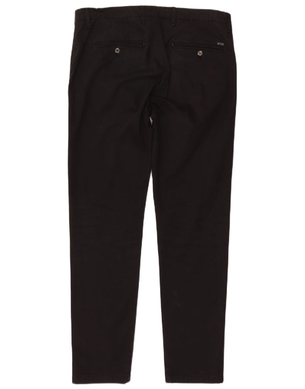 LIU JO Uomo Uomo Slim Fit Pantaloni Chino IT 50 Large W36 L32 Nero Cotone