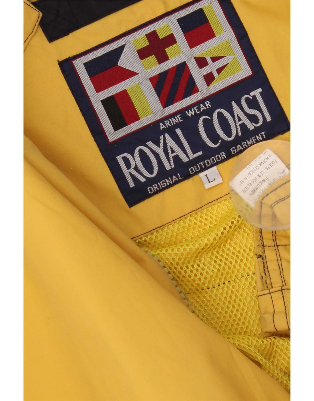 Giacca antipioggia da yachting da uomo Royal Coast UK 40 grande poliestere giallo