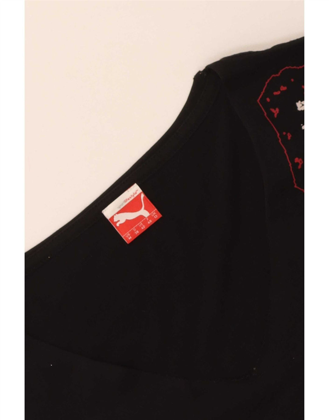 T-shirt grafica da donna Puma UK 12 media nera