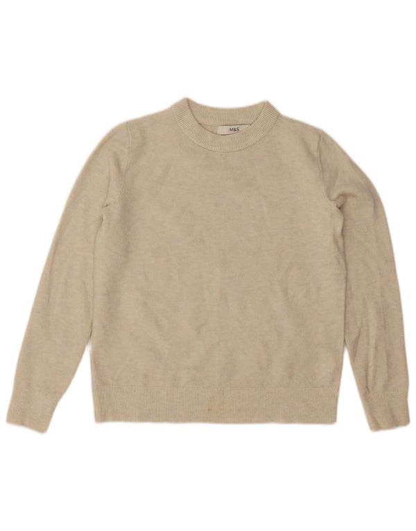 Maglione maglione girocollo corto da donna Marks & Spencer UK 6 XS bianco sporco