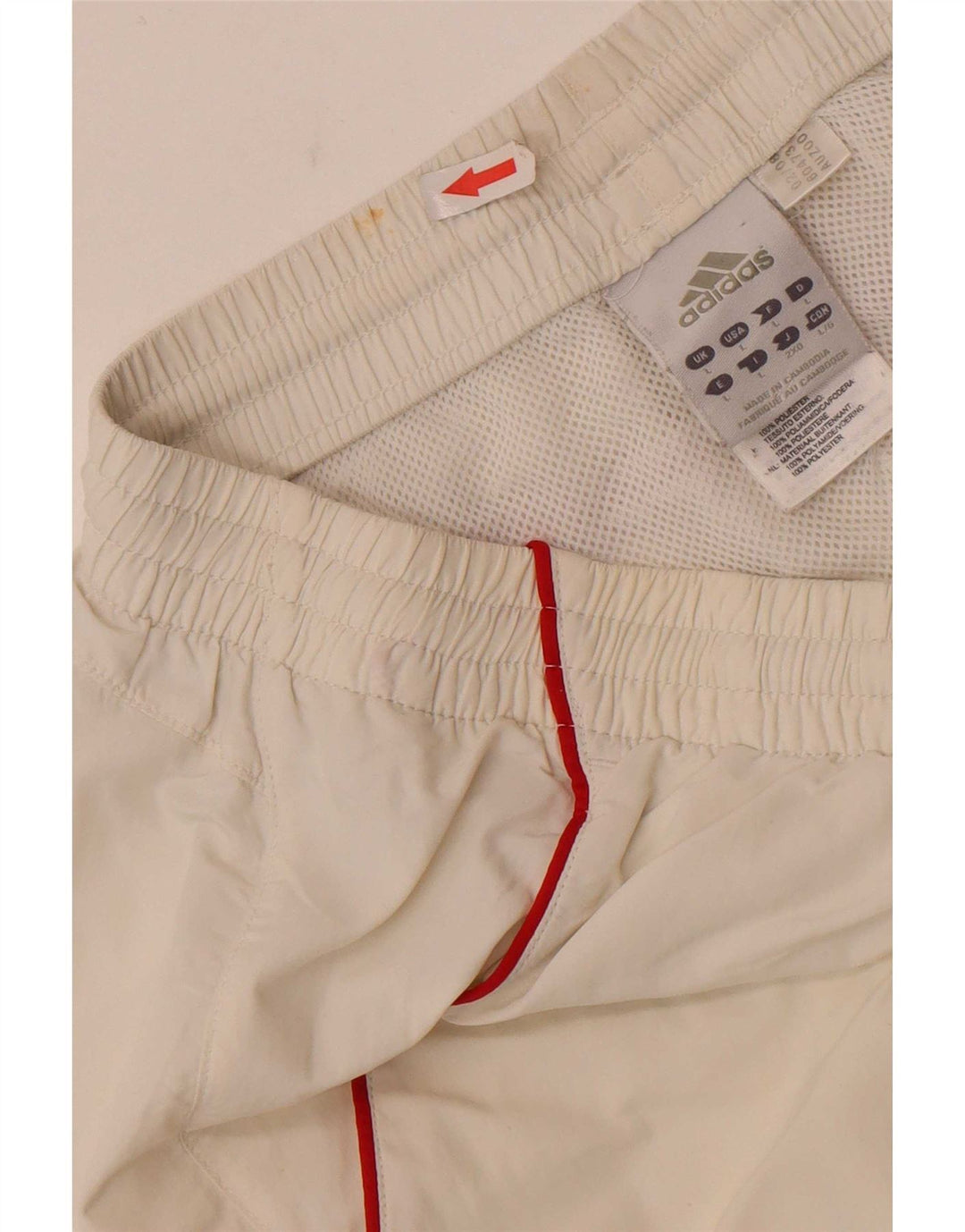 Pantaloncini sportivi Adidas Climalite da uomo, grandi, in poliestere color block bianco