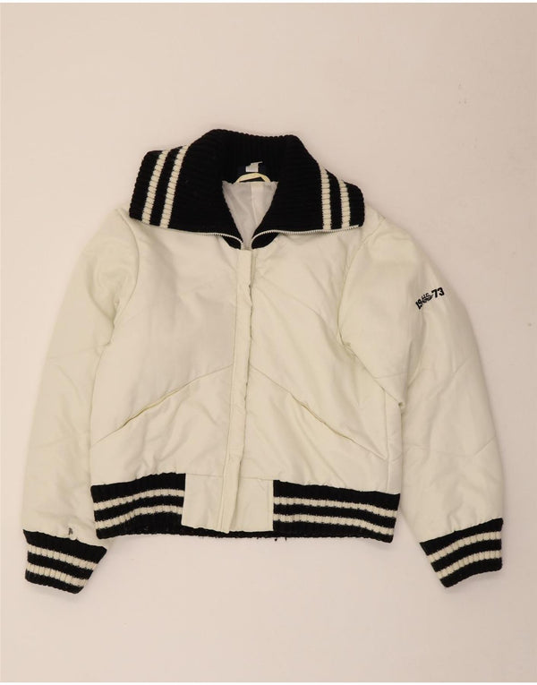 ARIZONA Giacca imbottita da donna UK 14 Large in poliammide color block bianco sporco