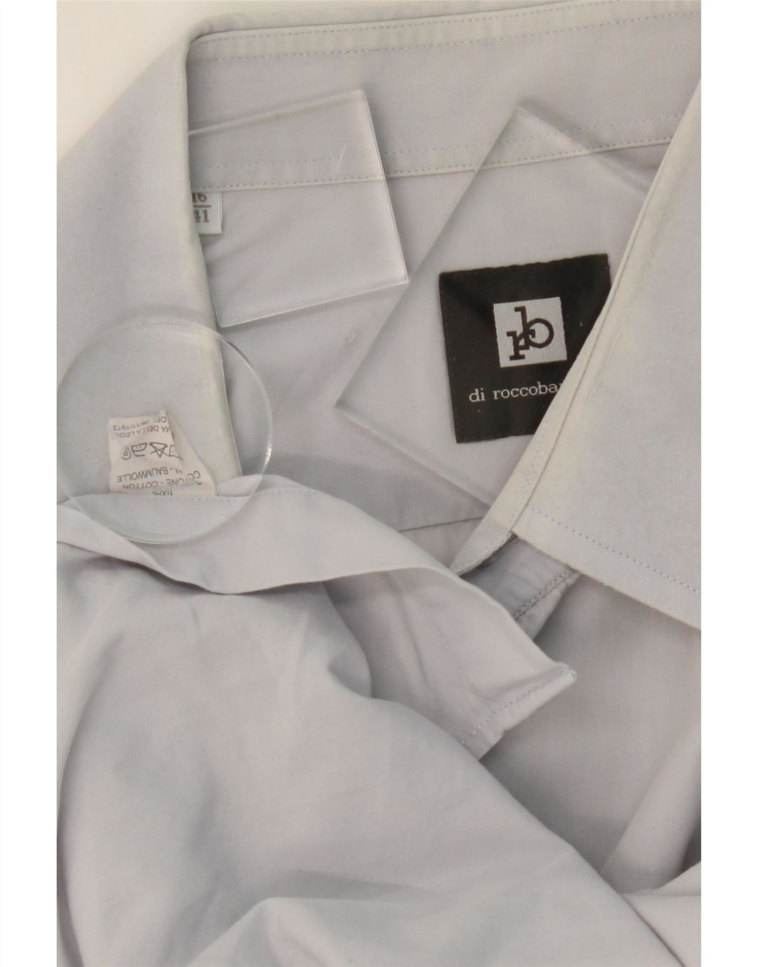 ROCCOBAROCCO Mens Shirt Size 16 41 Large Grey Cotton Vintage Roccobarocco and Second-Hand Roccobarocco from Messina Hembry 