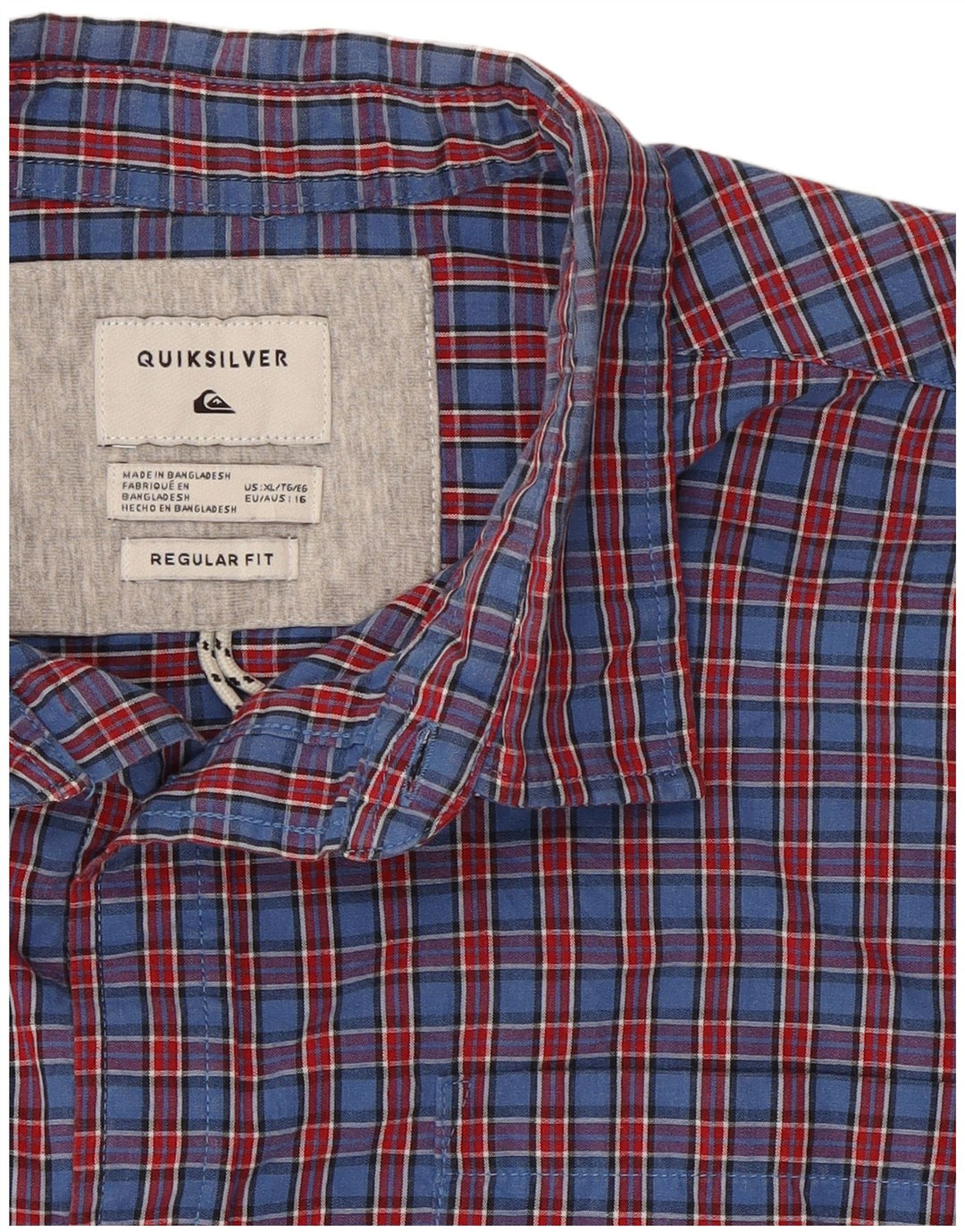 Camicia Quiksilver da bambino a maniche corte, vestibilità regolare, 15-16 anni, a quadri blu