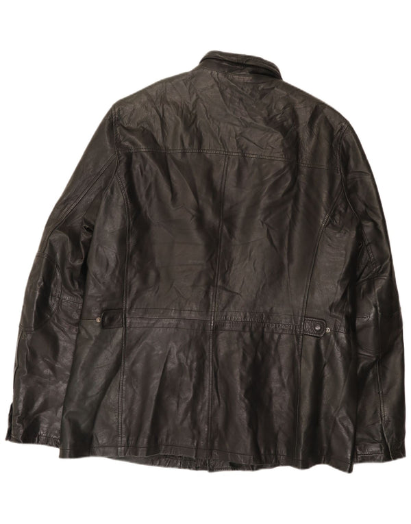 Giacca in pelle vintage da uomo UK 42 XL nera