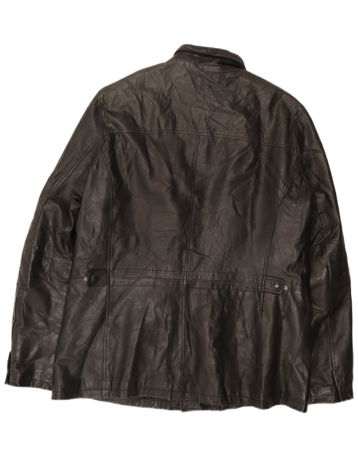 Giacca in pelle vintage da uomo UK 42 XL nera