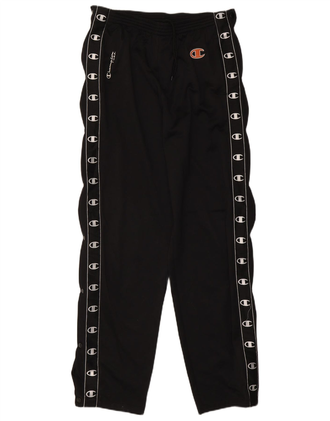 CHAMPION Mens Graphic Tracksuit Trousers Medium  Black Polyester