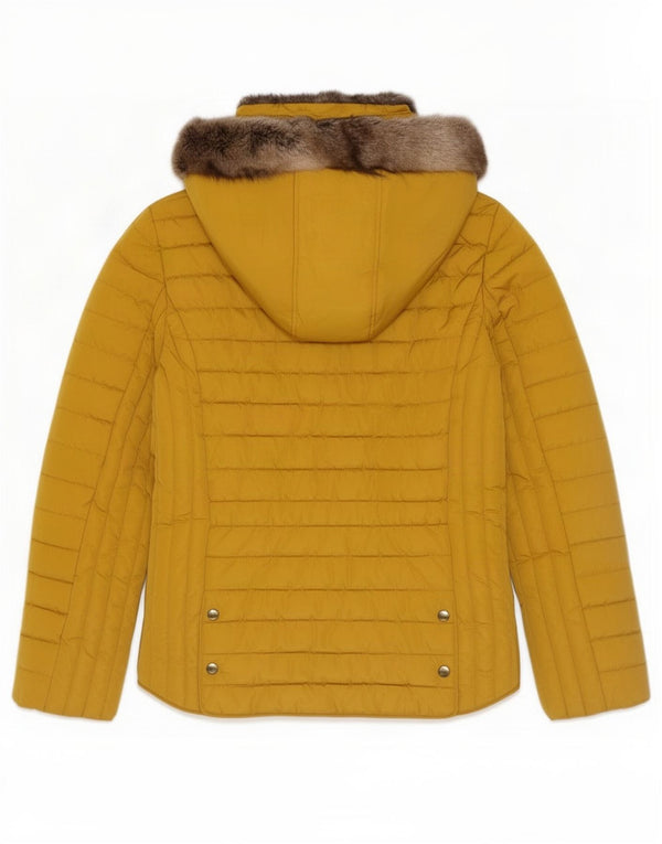 Giacca imbottita con cappuccio da donna Joules UK 18 XL poliestere giallo
