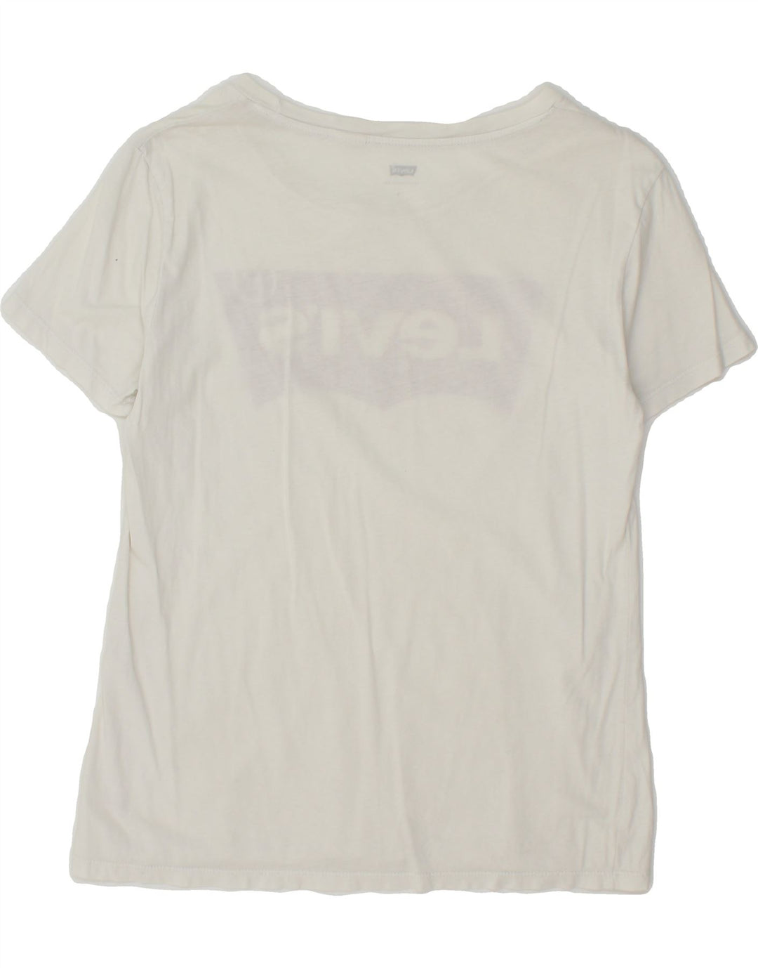 LEVI'S Womens Graphic T-Shirt Top UK 10 Small White Vintage Levi's and Second-Hand Levi's from Messina Hembry 