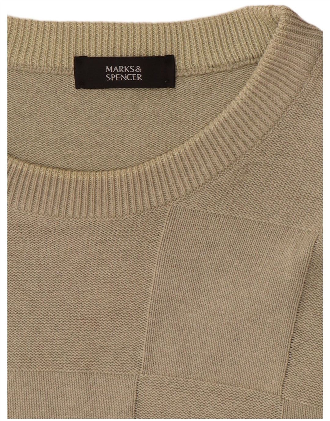 Maglione maglione girocollo da uomo Marks & Spencer grande beige