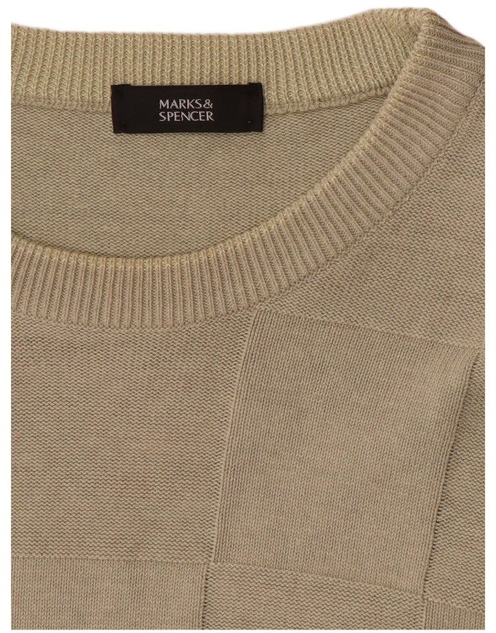 Maglione maglione girocollo da uomo Marks & Spencer grande beige