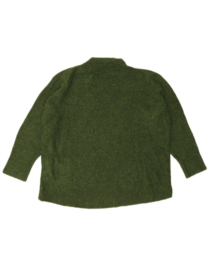 Maglione maglione girocollo oversize da donna Zara UK 14 verde medio screziato