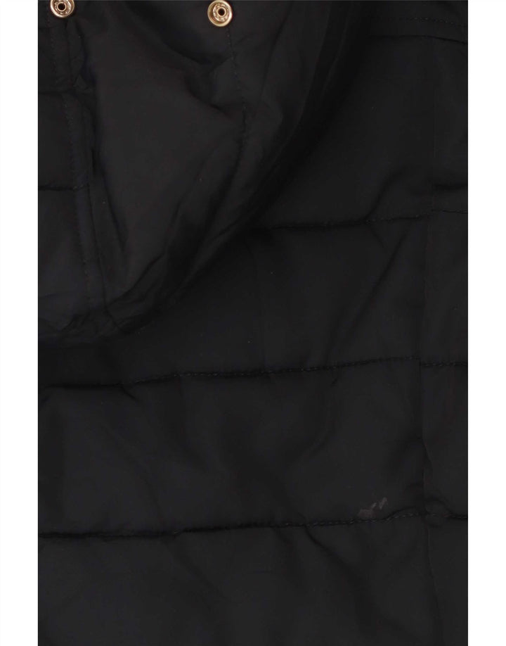 Topshop Giacca imbottita con cappuccio da donna UK 8 Small Nero Poliestere