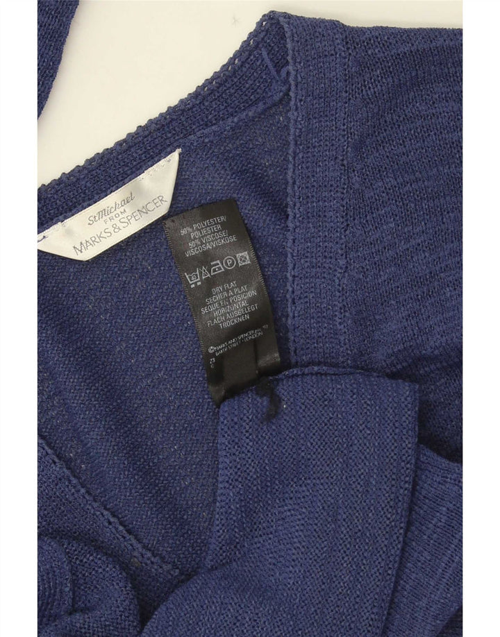 Maglione cardigan corto da donna Marks & Spencer UK 14 grande blu navy