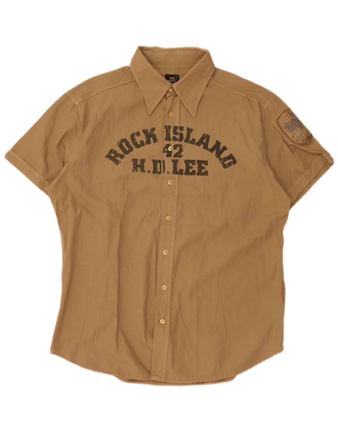 Maglietta grafica da uomo a maniche corte Lee XL in cotone beige
