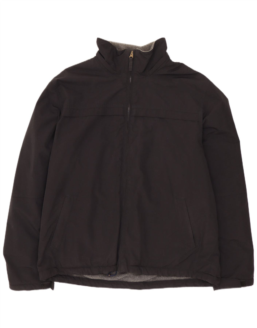 Lands End giacca a vento foderata da uomo UK 40 grande nylon nero