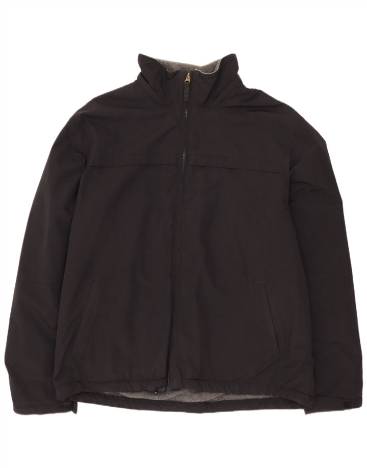 Lands End giacca a vento foderata da uomo UK 40 grande nylon nero