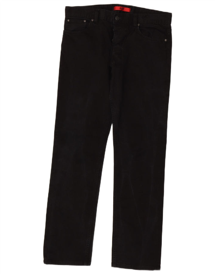 Jeans dritti da uomo Hugo Boss W33 L32 cotone nero