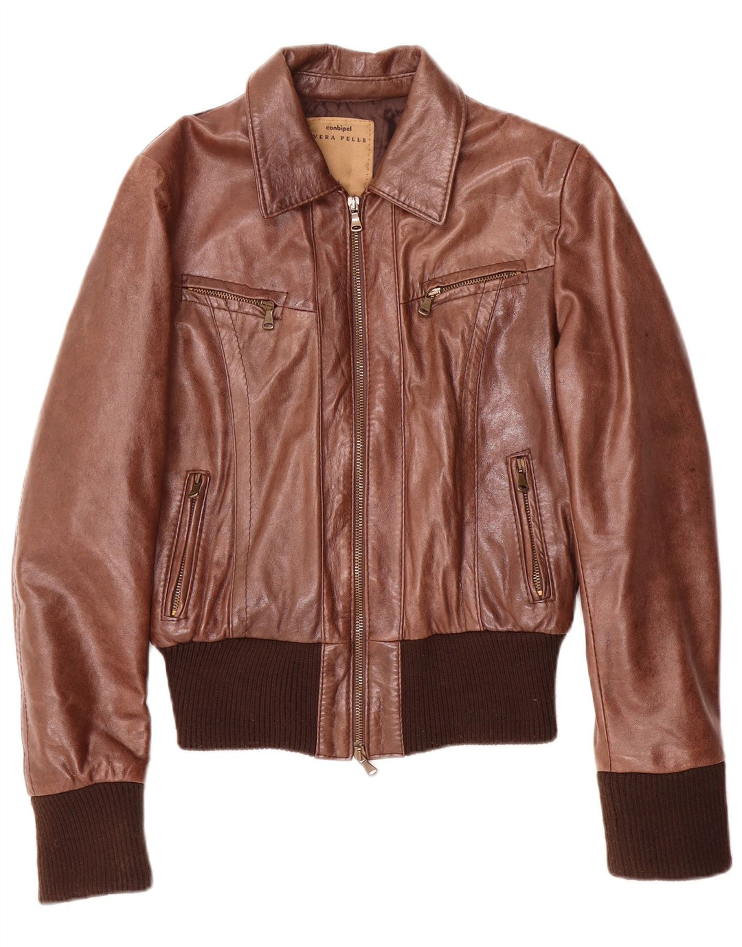 Giubbotto Bomber In Pelle Donna Conbipel IT 44 Marrone Medio