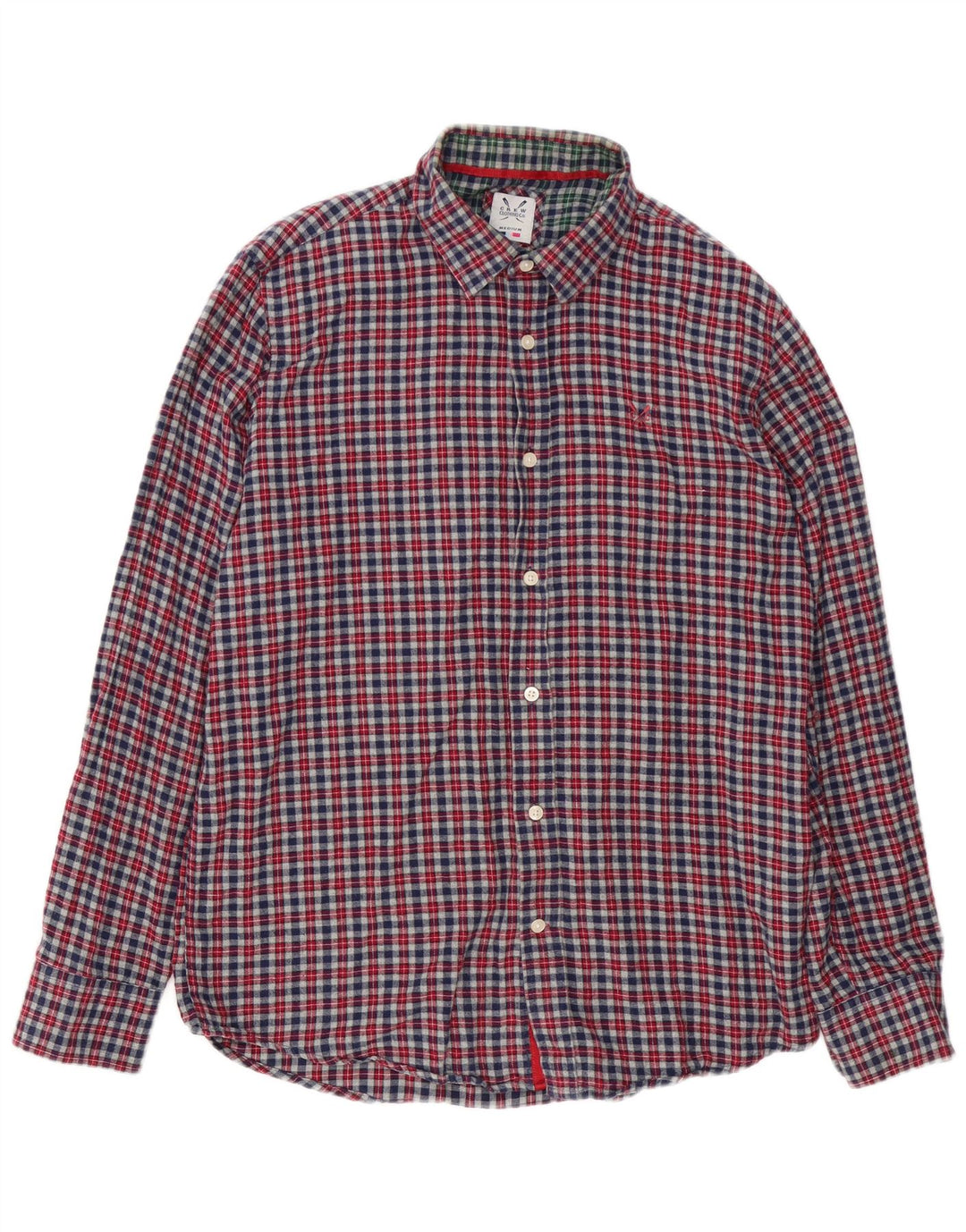 Crew Clothing Camicia da uomo in flanella dalla vestibilità classica, in cotone a quadri grigio medio