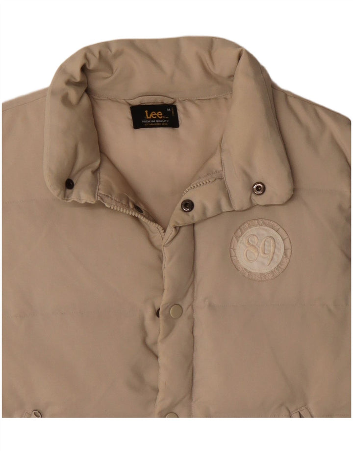 Gilet imbottito da uomo Lee UK 38 Beige medio Poliammide
