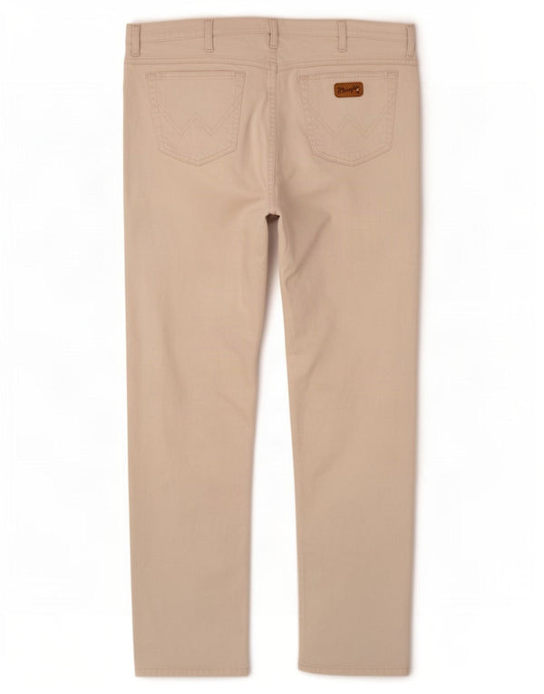 Pantaloni casual dritti da uomo Wrangler Texas W40 L32 in cotone bianco sporco