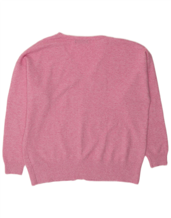 Maglione oversize con scollo a V da donna Marks & Spencer UK 14 Rosa medio