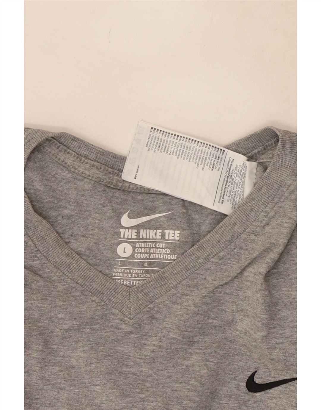 T-shirt Nike da uomo dal taglio atletico, grande, in cotone chiazzato grigio