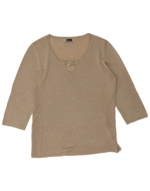 Top da donna Perte by Krizia manica 3/4 UK 12 Beige medio