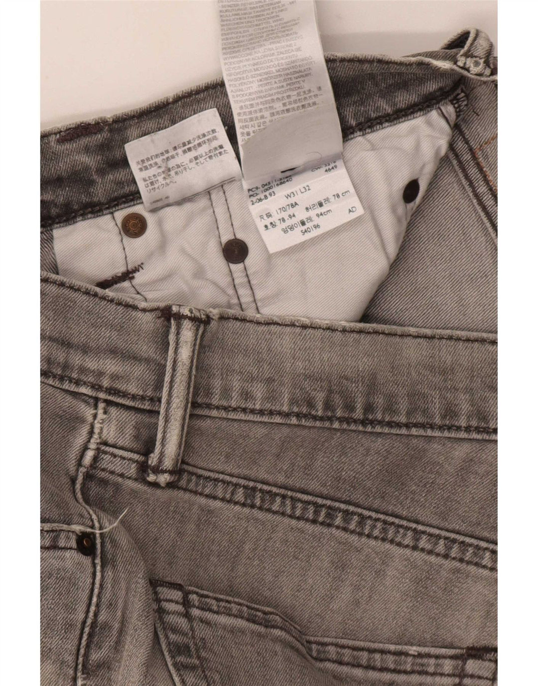 Jeans Levi's Uomo 511 Slim Distressed W31 L32 Cotone Grigio