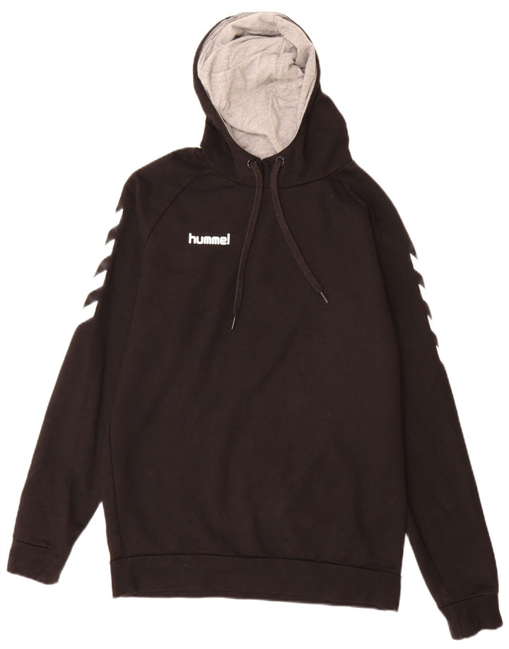 Felpa con cappuccio grafica da uomo Hummel, cotone nero medio