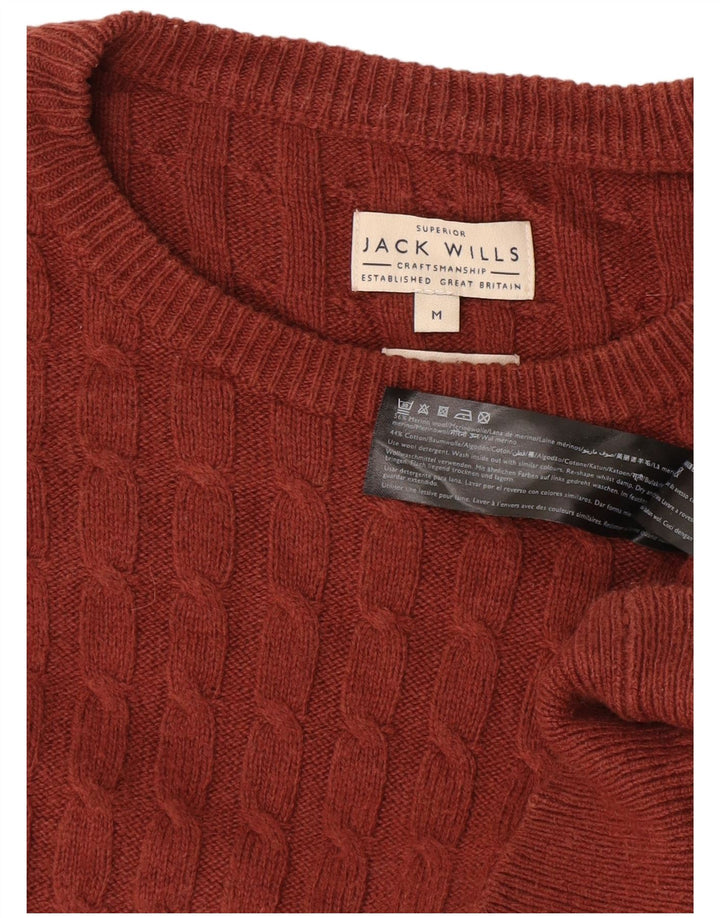 Maglione maglione girocollo da uomo Jack Wills in lana marrone medio