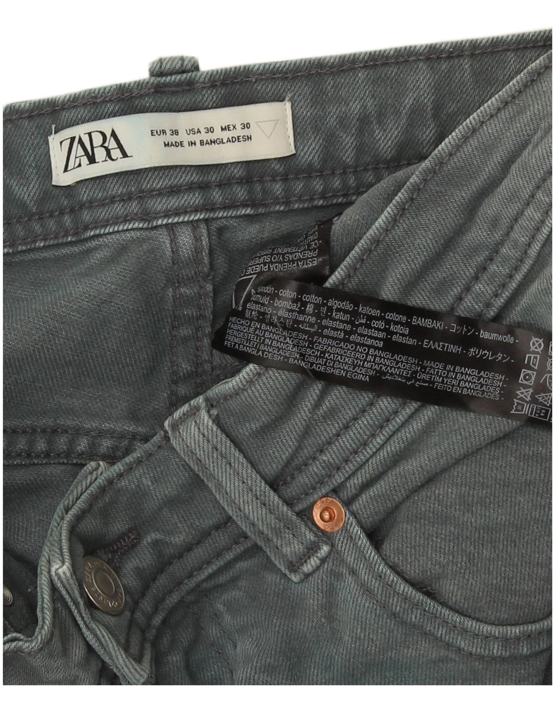 Pantaloncini di jeans da uomo Zara EU 38 piccoli W30 cotone blu
