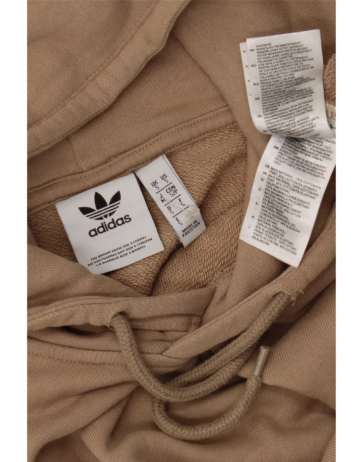 Felpa con cappuccio da uomo Adidas Small in cotone marrone