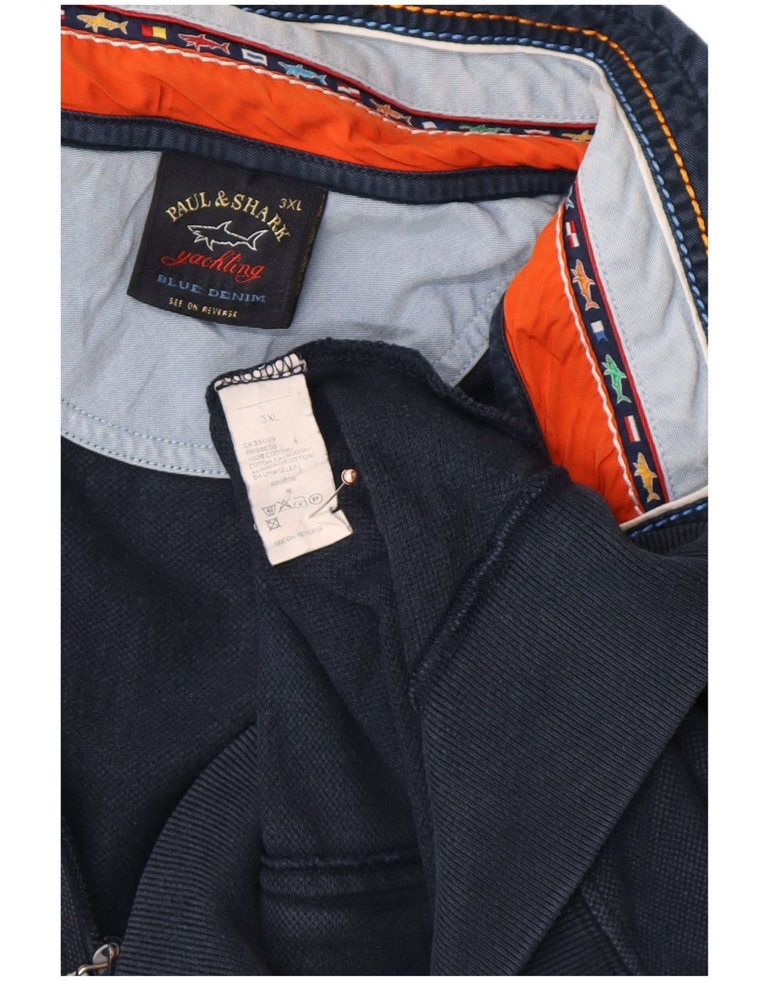 Giacca da ginnastica da uomo PAUL & SHARK 3XL in cotone blu navy