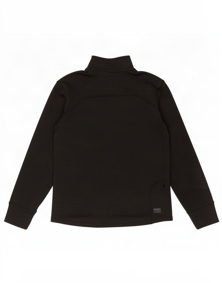 Maglia da tuta da uomo Puma con zip e collo, in poliestere nero medio