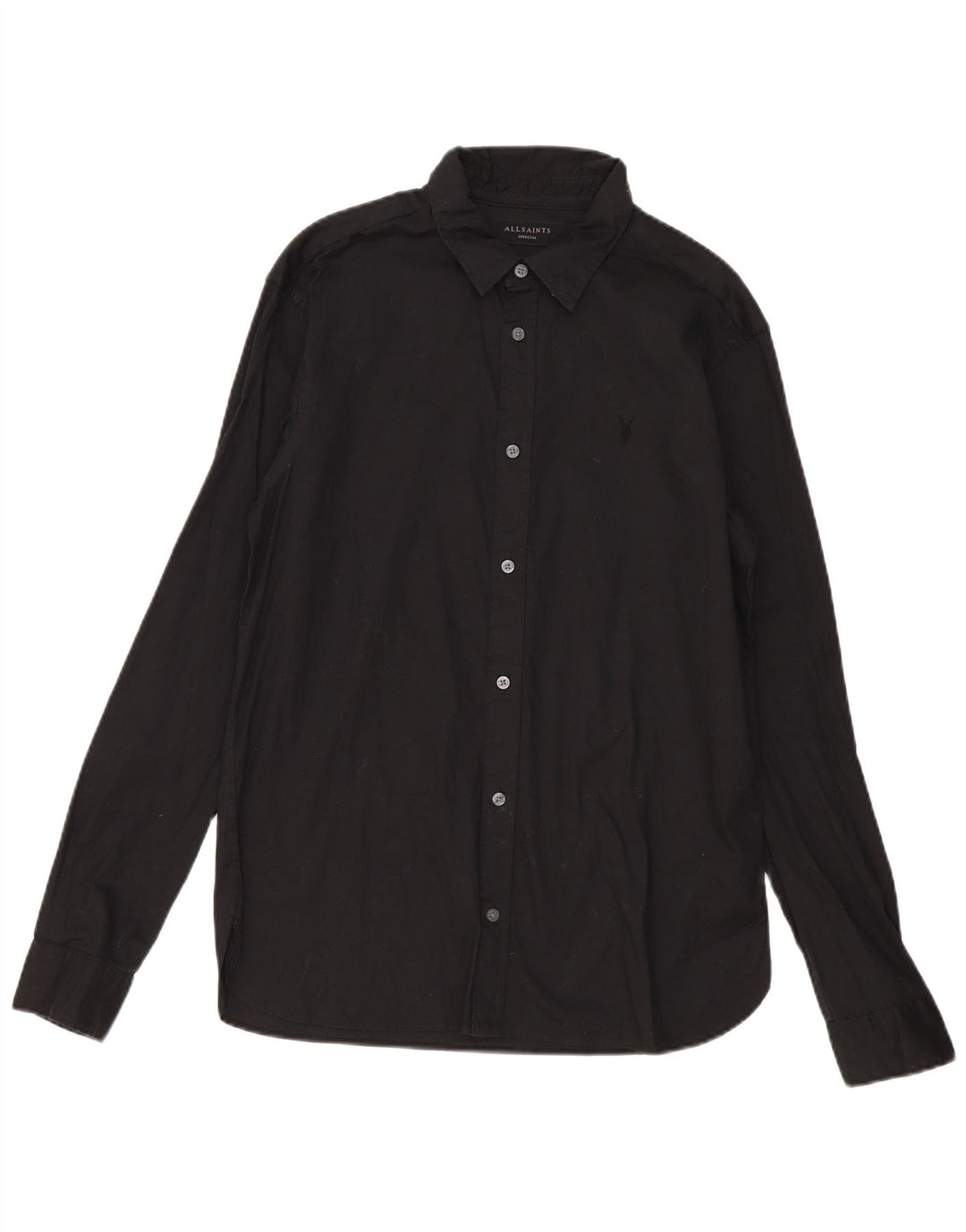 Camicia da uomo All Saints in cotone nero medio