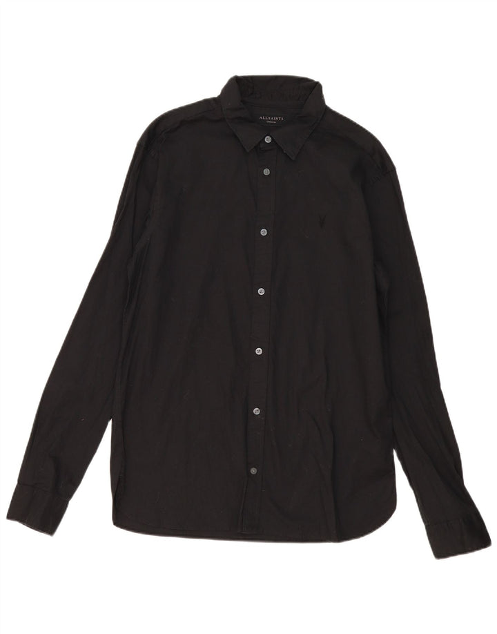 Camicia da uomo All Saints in cotone nero medio